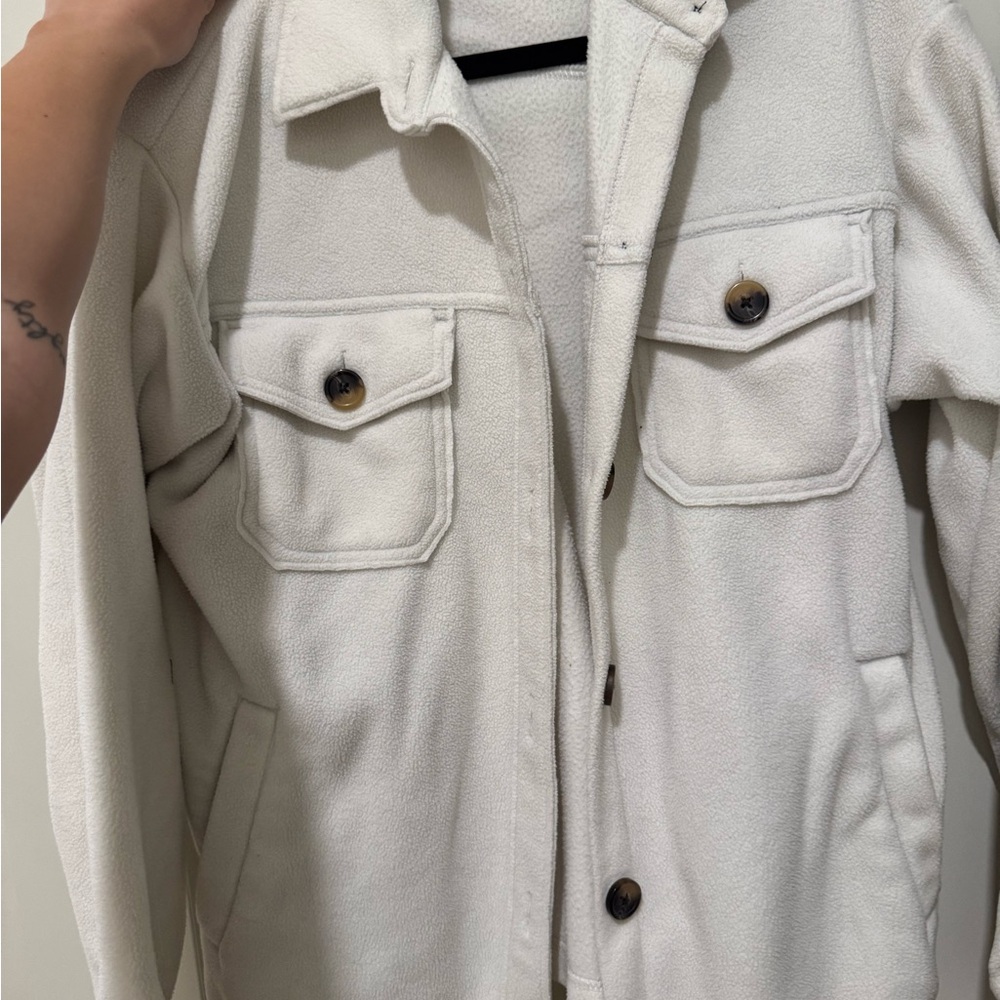 Stylish Cream Button-Up Jacket